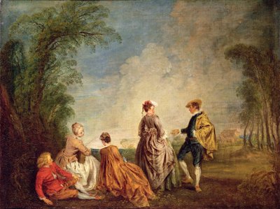 Een gênant voorstel, 1715-16 door Jean Antoine Watteau